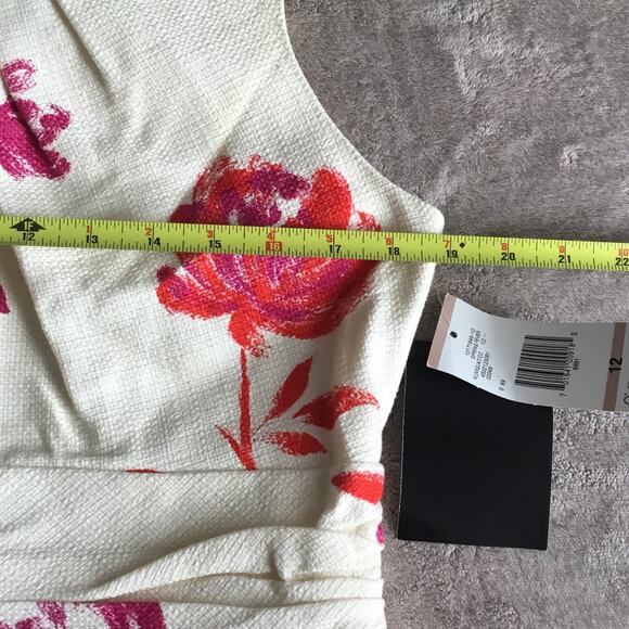 Jones New York Floral Dress Knee Length Sleeveless, Pink Floral Lined Zip Sz 12 - Picture 5 of 7